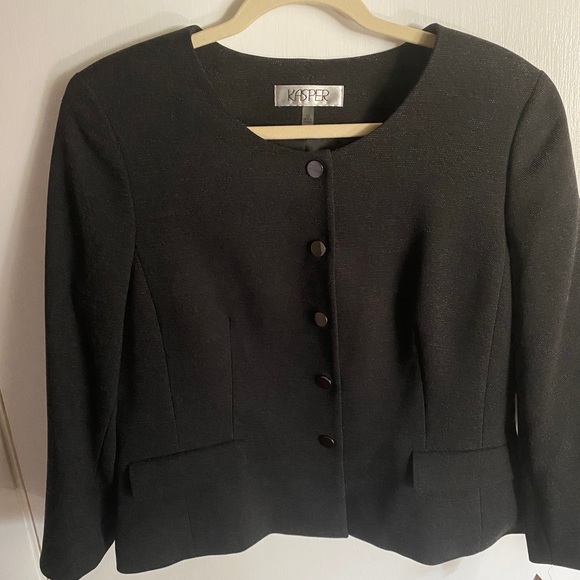 Kasper Women’s Suit Jacket Charcoal Shimmer - Picture 1 of 3